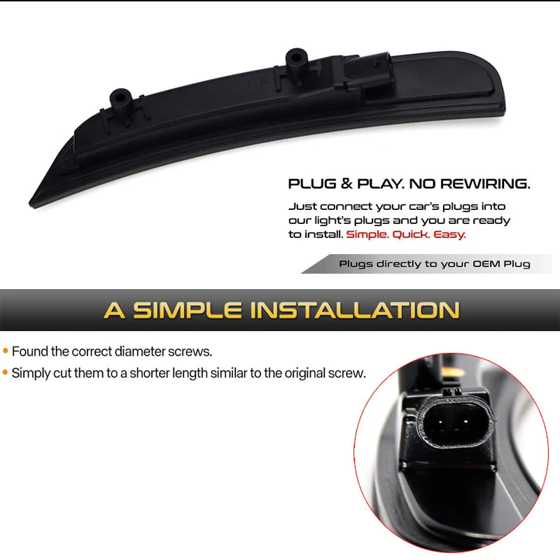 iJDM For Dodge Charger Front/Rear Bumper Side Marker Light Turn SignalLights/Driving Lights,Replace OEM Sidemarker Lamps 15-22