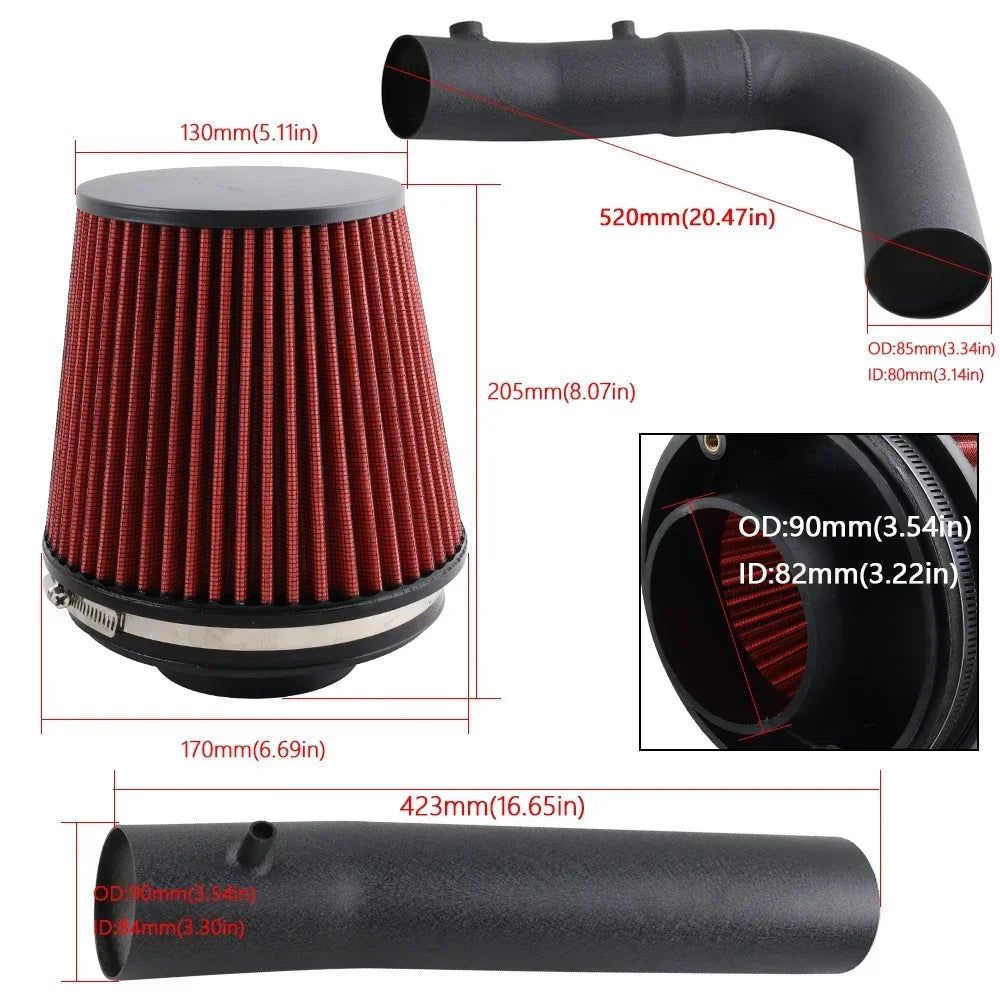 High Flow Cold Air Intake System Pipe W/ Filter Kit for 2011-2023 Dodge Charger/Challenger & Chrysler 300 3.6 V6