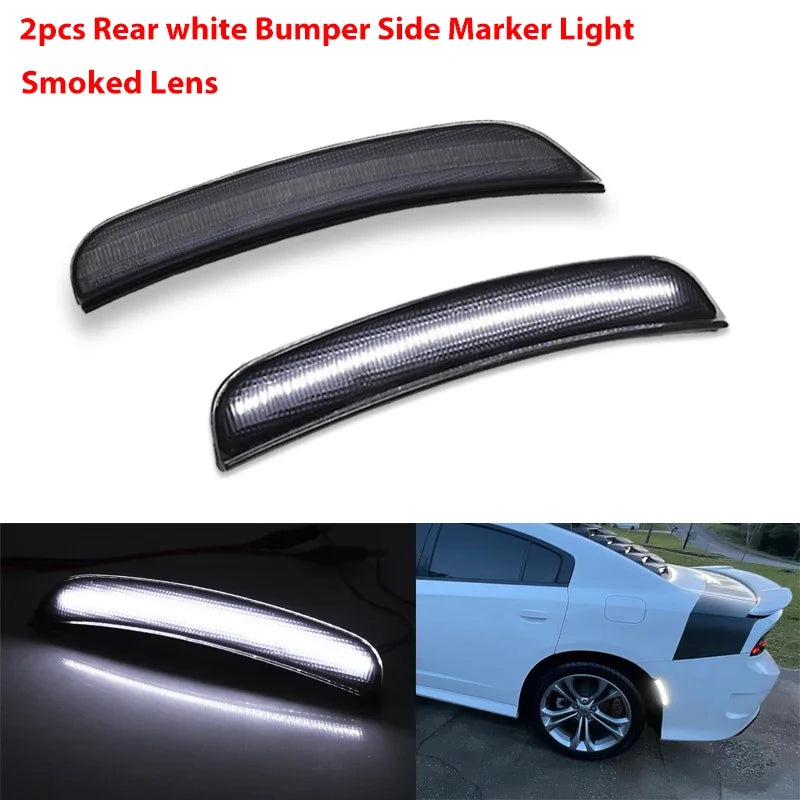 iJDM For Dodge Charger Front/Rear Bumper Side Marker Light Turn SignalLights/Driving Lights,Replace OEM Sidemarker Lamps 15-22