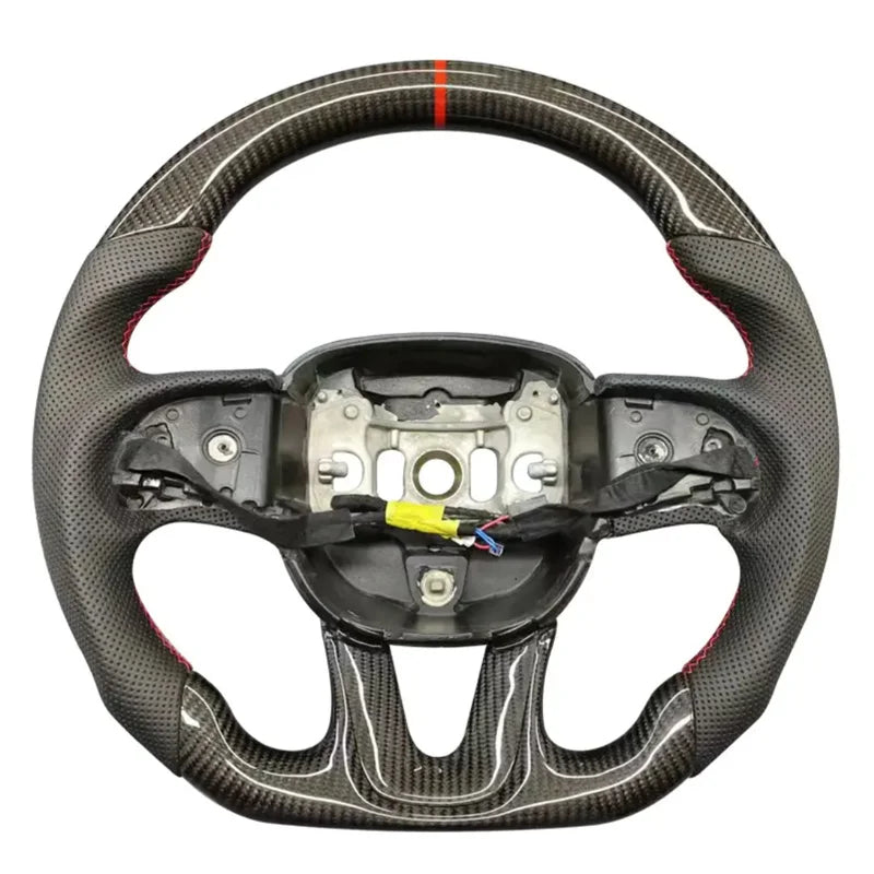 Real Carbon Fiber Fit For Dodge  2015-2020 Challenger Hellcat Charger Durango SRT Steering Wheel Car Steernig Wheel