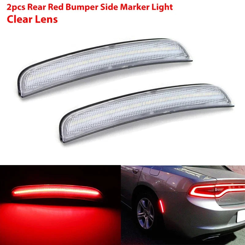 iJDM For Dodge Charger Front/Rear Bumper Side Marker Light Turn SignalLights/Driving Lights,Replace OEM Sidemarker Lamps 15-22