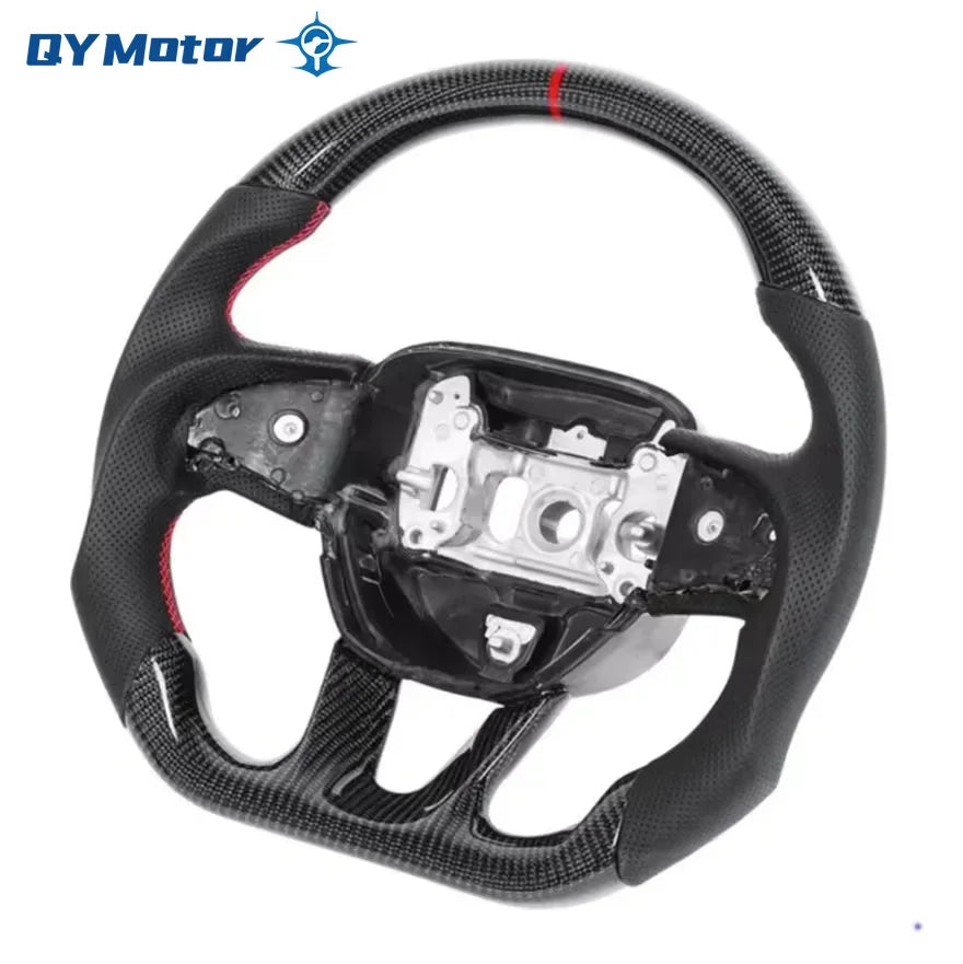 LED Carbon Fiber Steering Wheel For Dodge Challenger Charger Durango HELLCAT 2015-2020 Jeep Grand Cherokee SRT 2014-2020