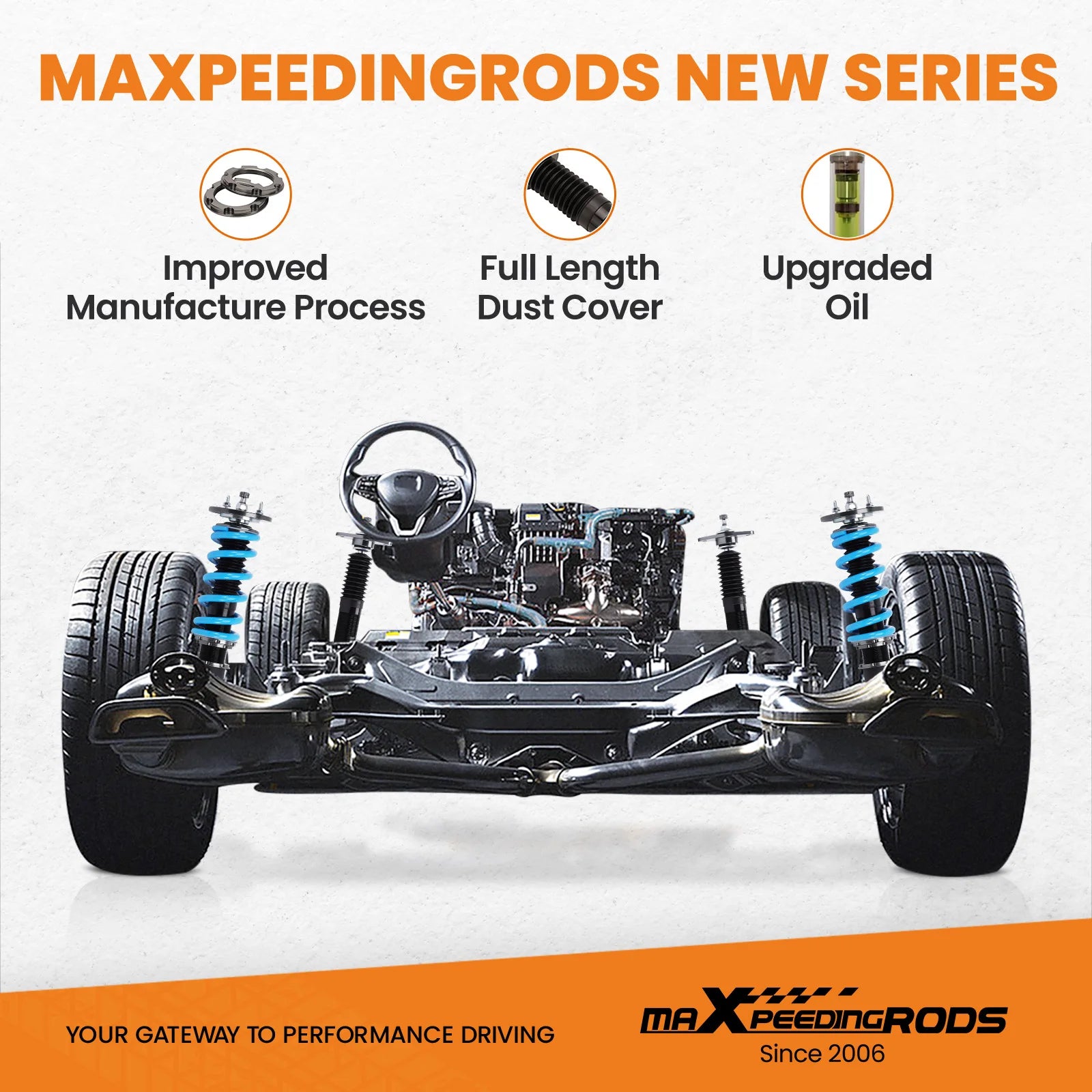 MaXpeedingrods 24 Click Damper Coilovers Shocks For Dodge Challenger Charger Chrysler 300 2011-2022 RWD