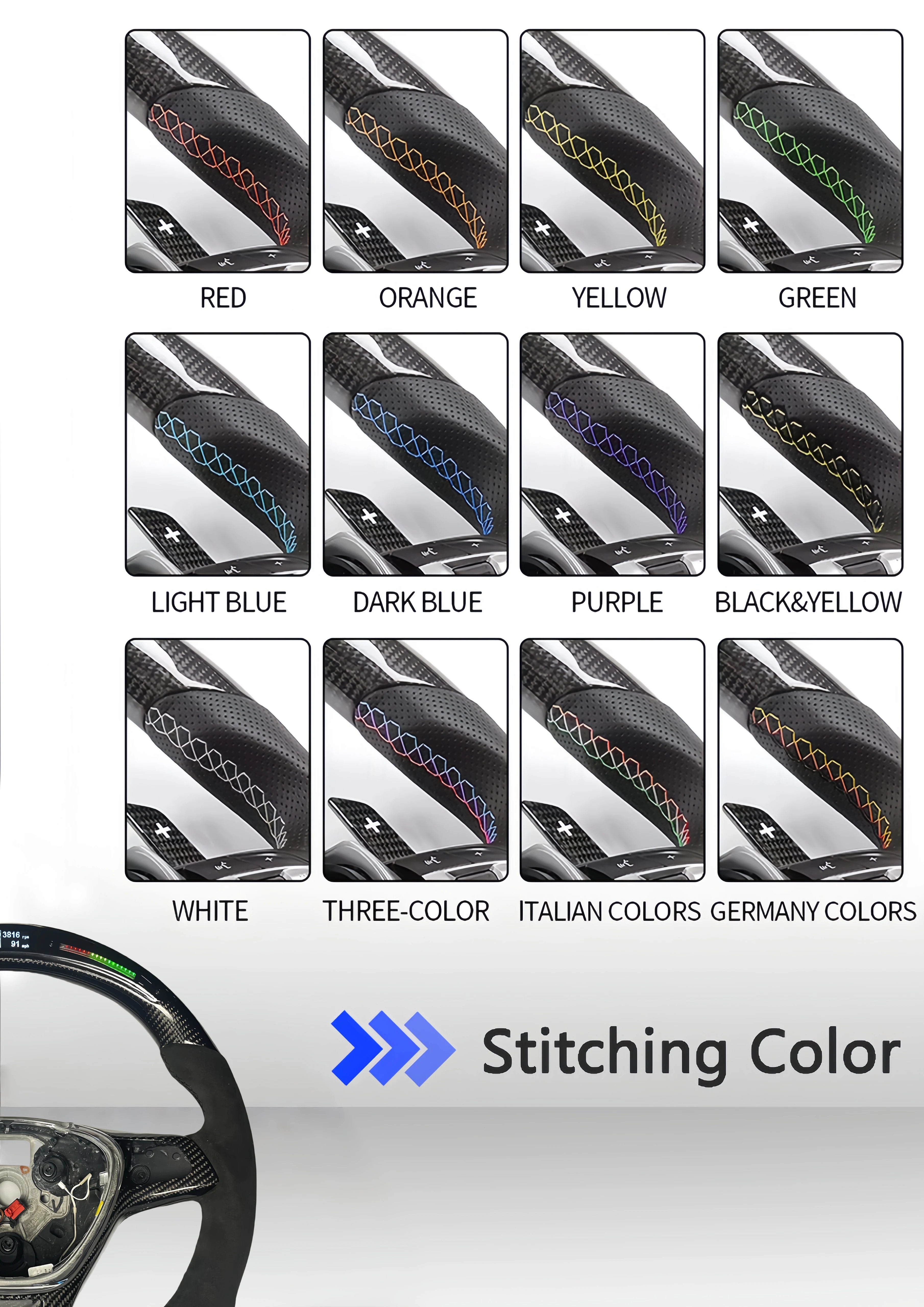 LED Factory Wholesale Steering Wheel Carbon Fiber Car Steering Wheel Suitable for Dodge Charger Steering Wheel 2014-2019
