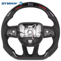 LED Carbon Fiber Steering Wheel For Dodge Challenger Charger Durango HELLCAT 2015-2020 Jeep Grand Cherokee SRT 2014-2020