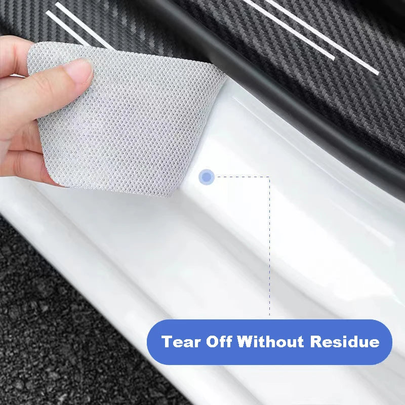 Carbon Fiber Car Door Sill Threshold Protector Auto Stickers Decals For DODGE CHARGER Logo Accessories