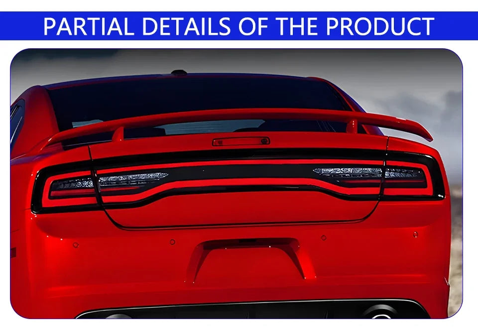 Car Taillights Assembly For Dodge Charger 2011-2014 LED Auto Back Lamps Upgrade Dynamic Flashing Signal Light Tools Accessories