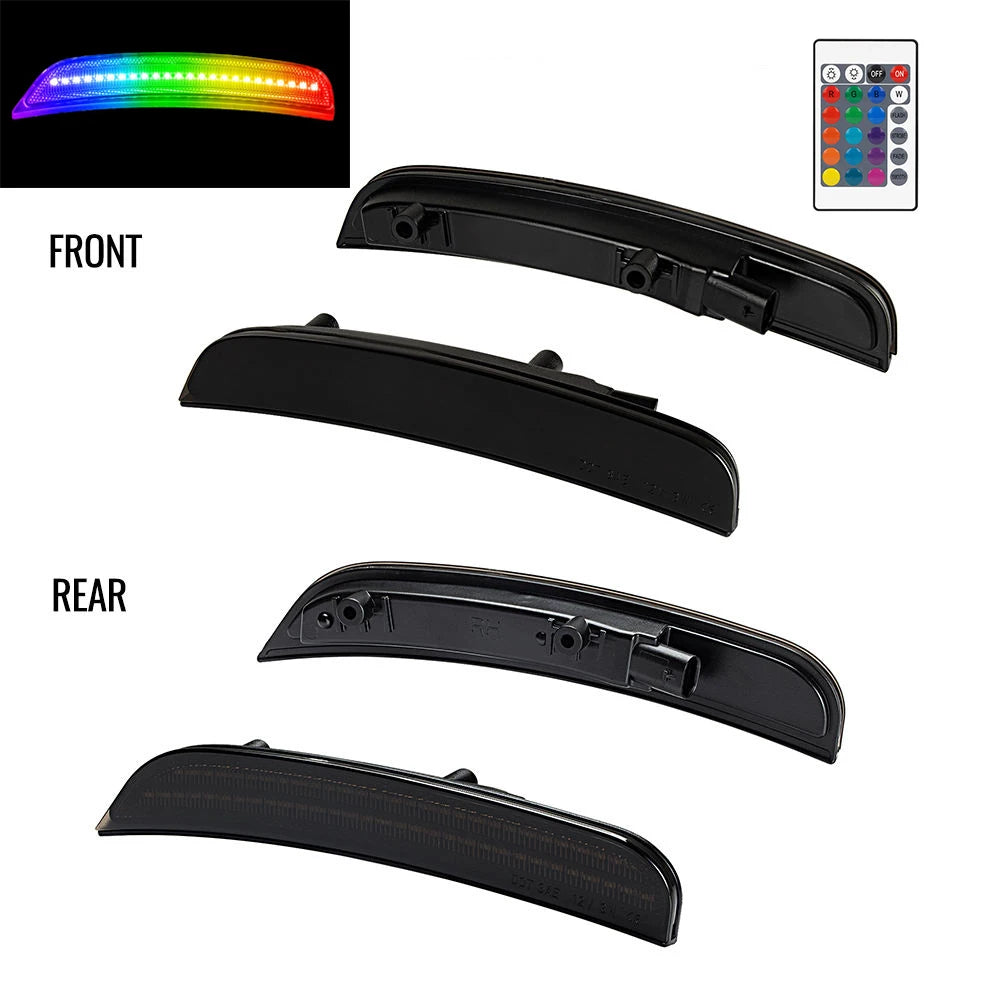 4Pcs LED RGB Front Rear Bumper Side Marker Lights For Dodge Charger 2015-2023 Turn Singal Reflectors Lamps Car Accessories