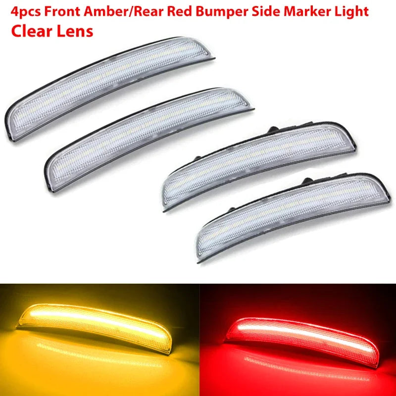iJDM For Dodge Charger Front/Rear Bumper Side Marker Light Turn SignalLights/Driving Lights,Replace OEM Sidemarker Lamps 15-22