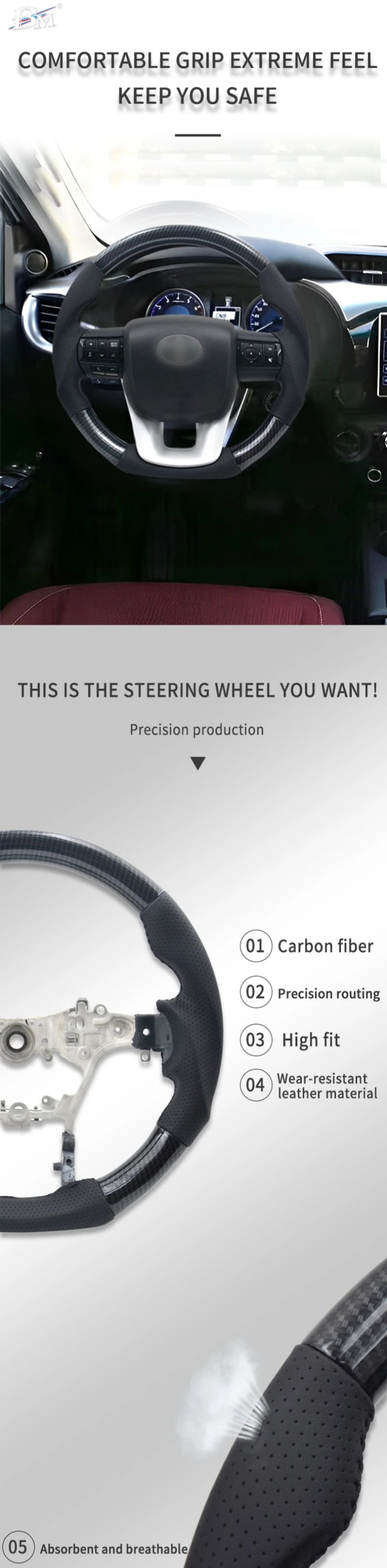 For Dodge Challenger Charger HELLCAT 2015 2016 2017 2018 2019 2020 2021 2022 Real Carbon Fiber Steering Wheel