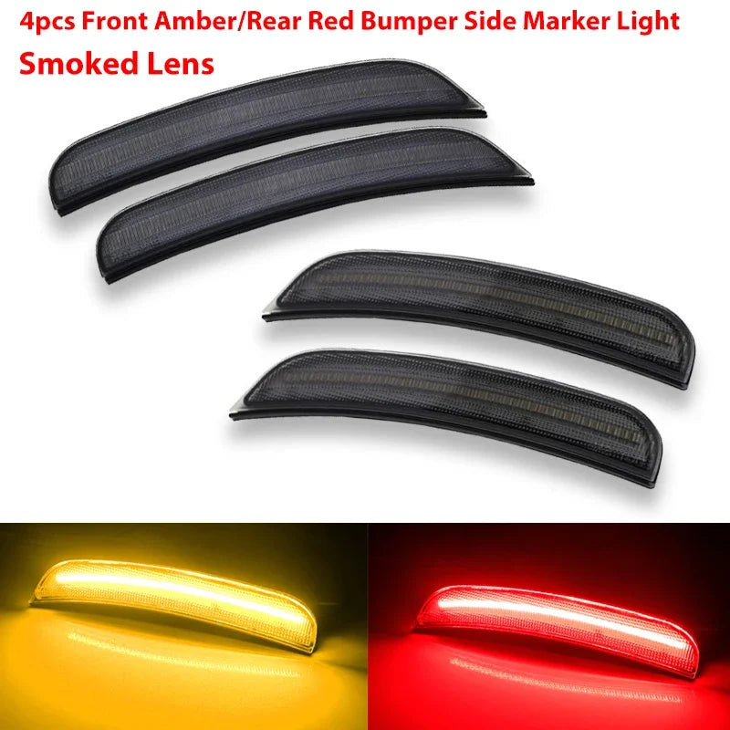 iJDM For Dodge Charger Front/Rear Bumper Side Marker Light Turn SignalLights/Driving Lights,Replace OEM Sidemarker Lamps 15-22
